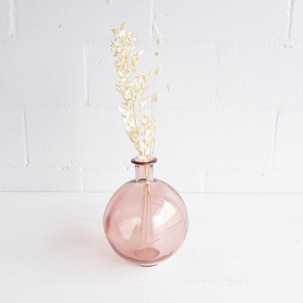Recycle Bubble Glass Vase - Blush